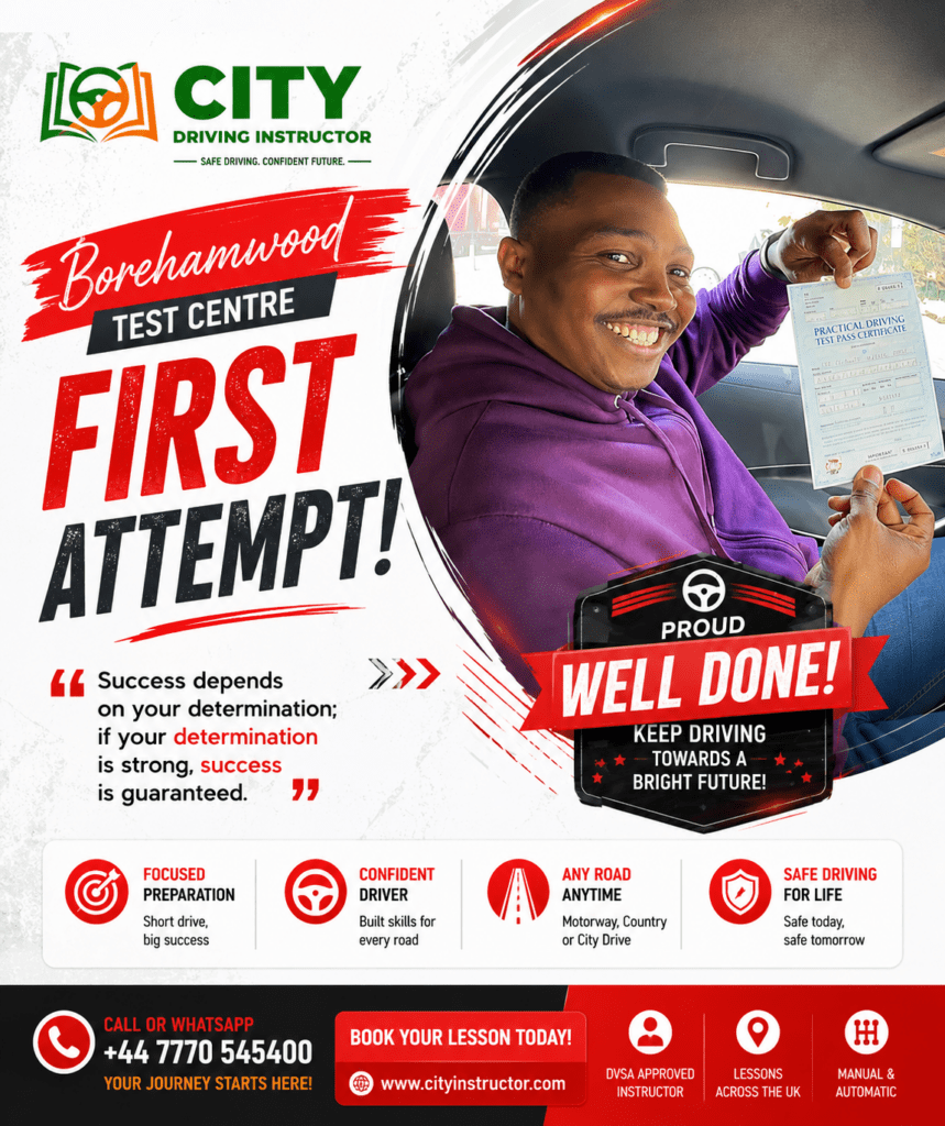 Driving test success celebration announcement