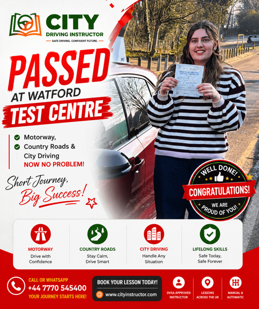 Driving test success announcement poster