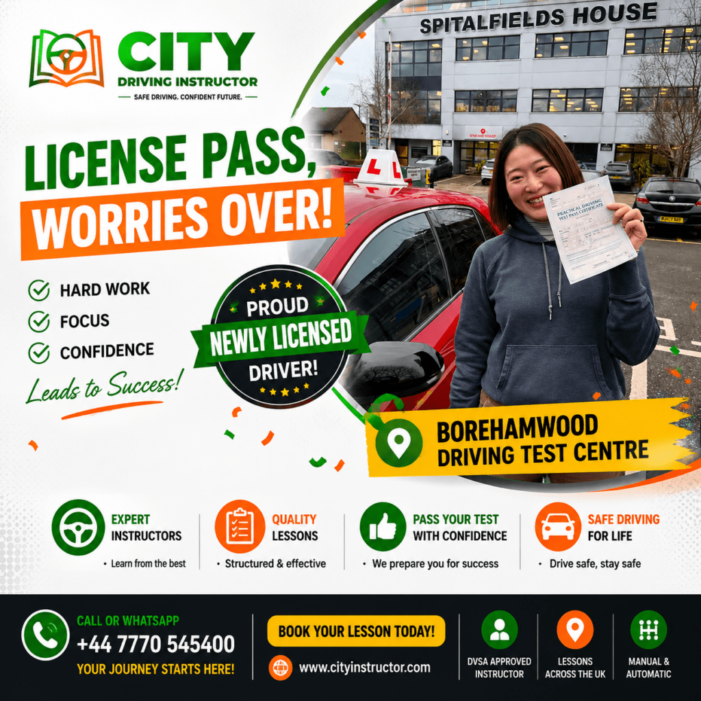 Newly licensed driver celebrating success