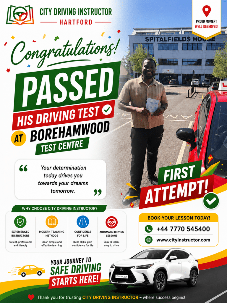 Driving test success announcement poster