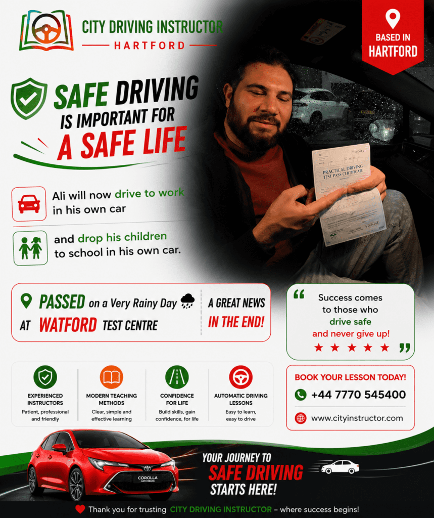 Driving instruction advertisement in Hartford