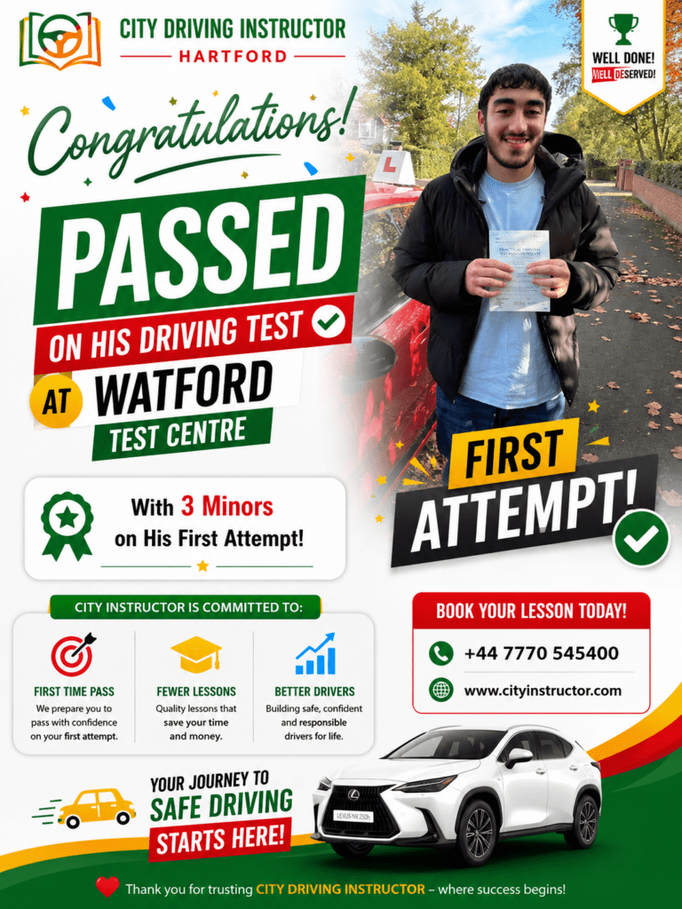 Driving test success announcement poster
