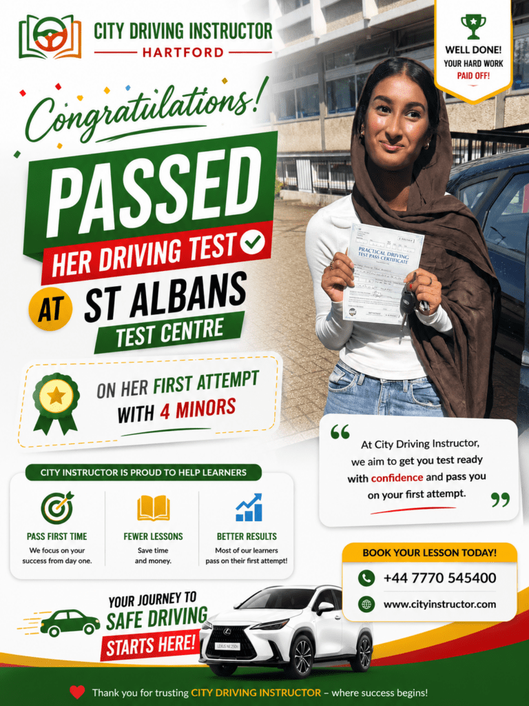 Driving test success announcement poster