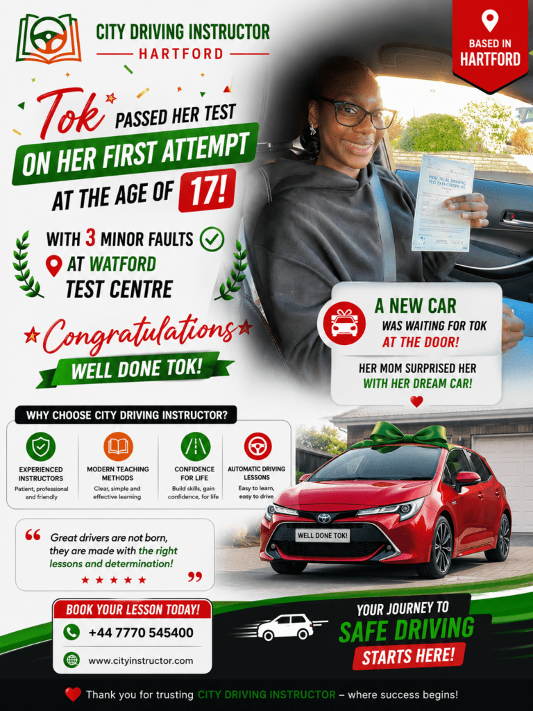 New driver celebrates passing driving test