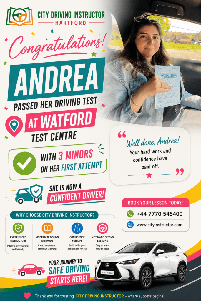 Celebration of driving test success