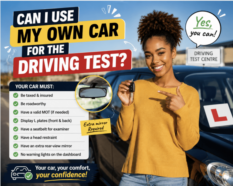 Can I Use My Own Car for the Driving Test?
